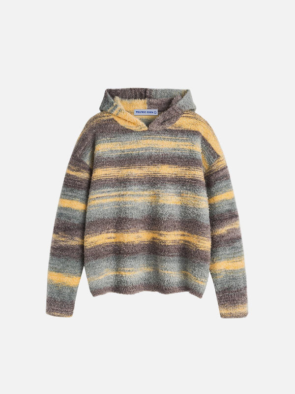 Fvshya Gradient Stripe Knit Hoodie