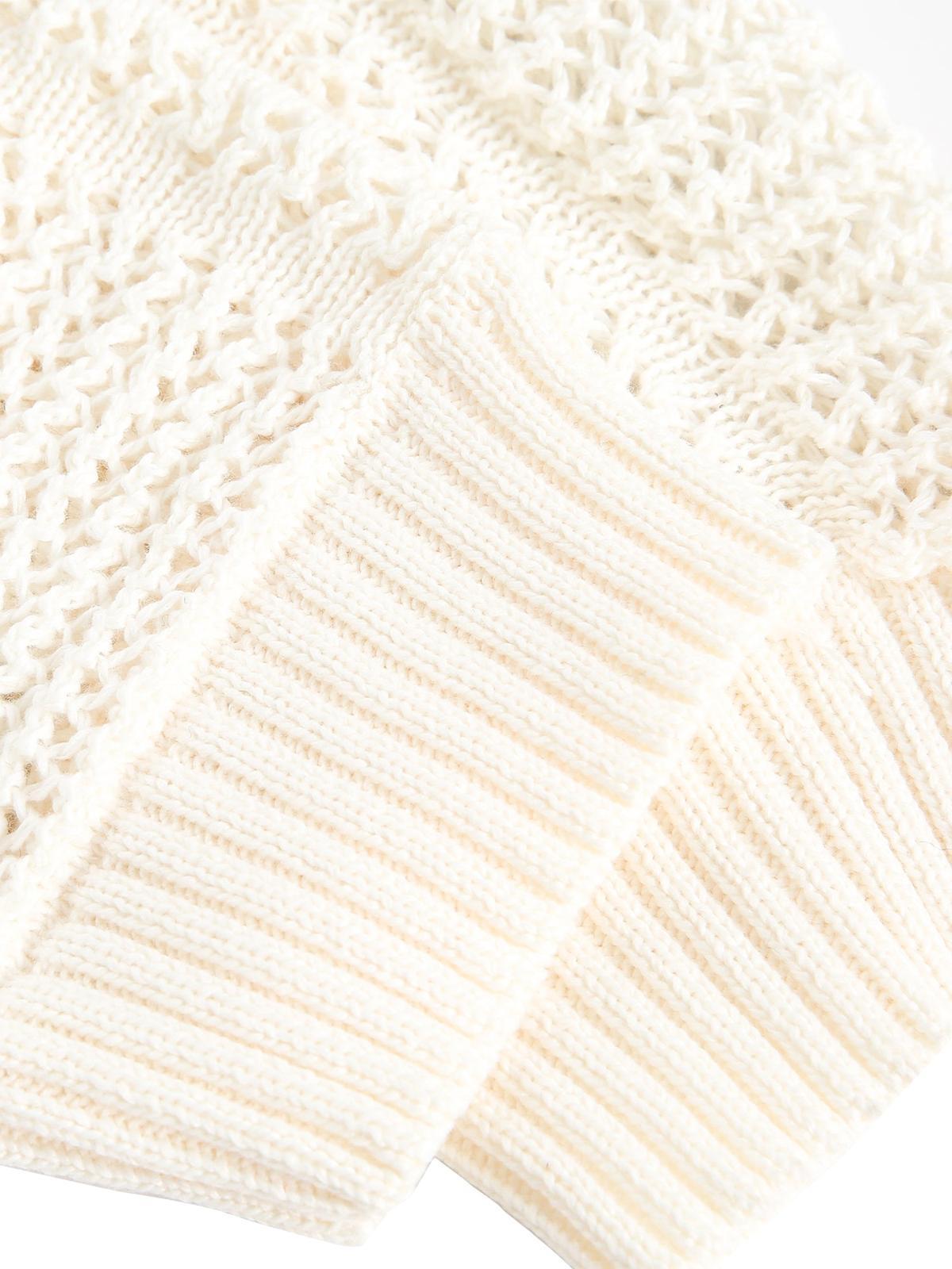 Fvshya Vintage Ripped Long Sleeve Knitted Jersey V-Neck Sweater